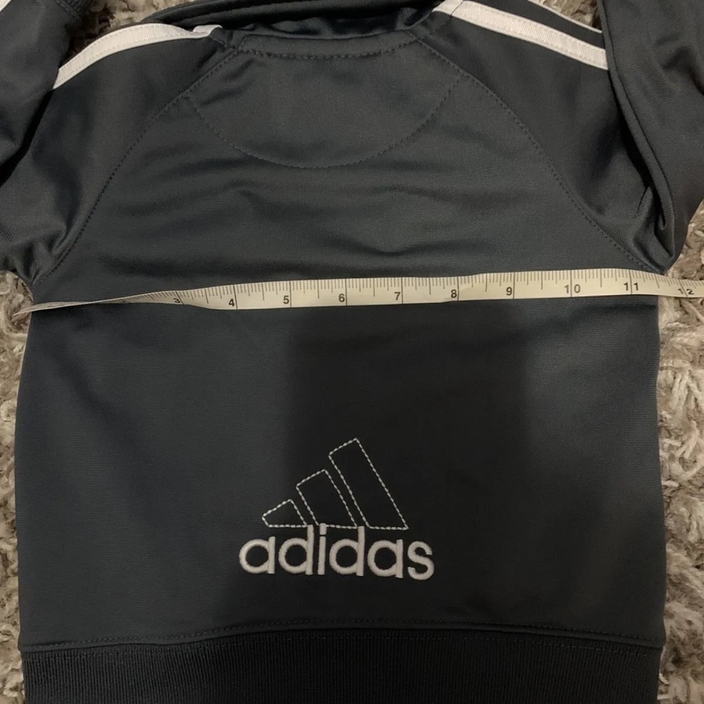 Adidas Grey Track Jacket Back Logo 12 Months Full Zíper - Picture 5 of 8
